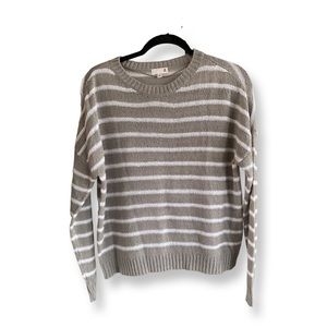 Gray and White Stripped Sweater